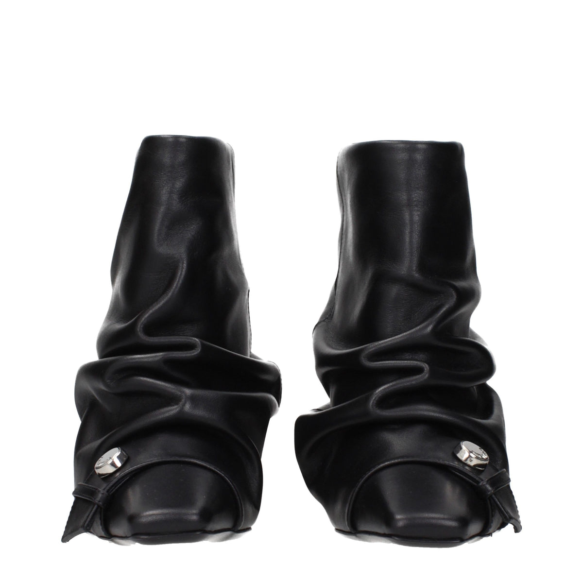 The Attico nero Leder-stivaletti