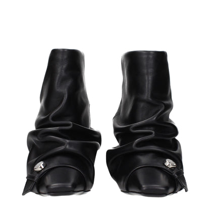 The Attico nero Leder-stivaletti