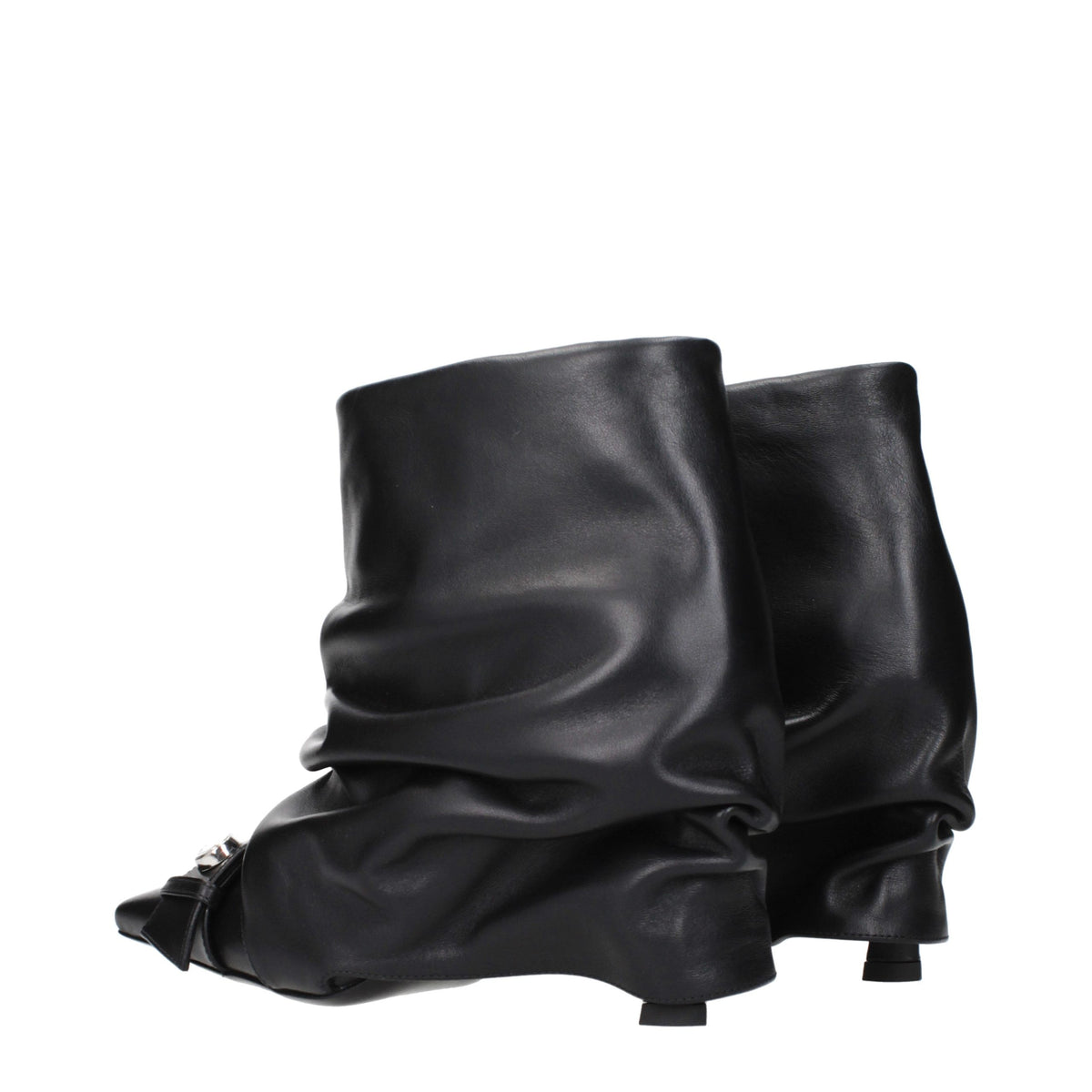 The Attico nero Leder-stivaletti