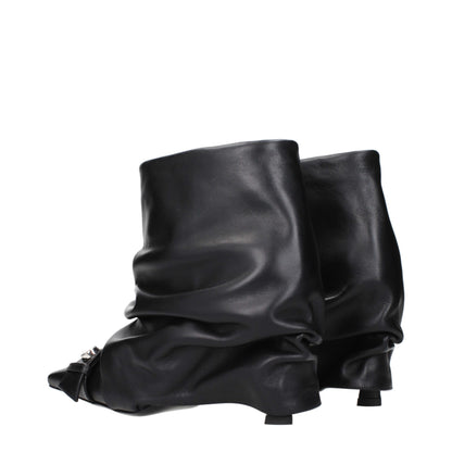 The Attico nero Leder-stivaletti