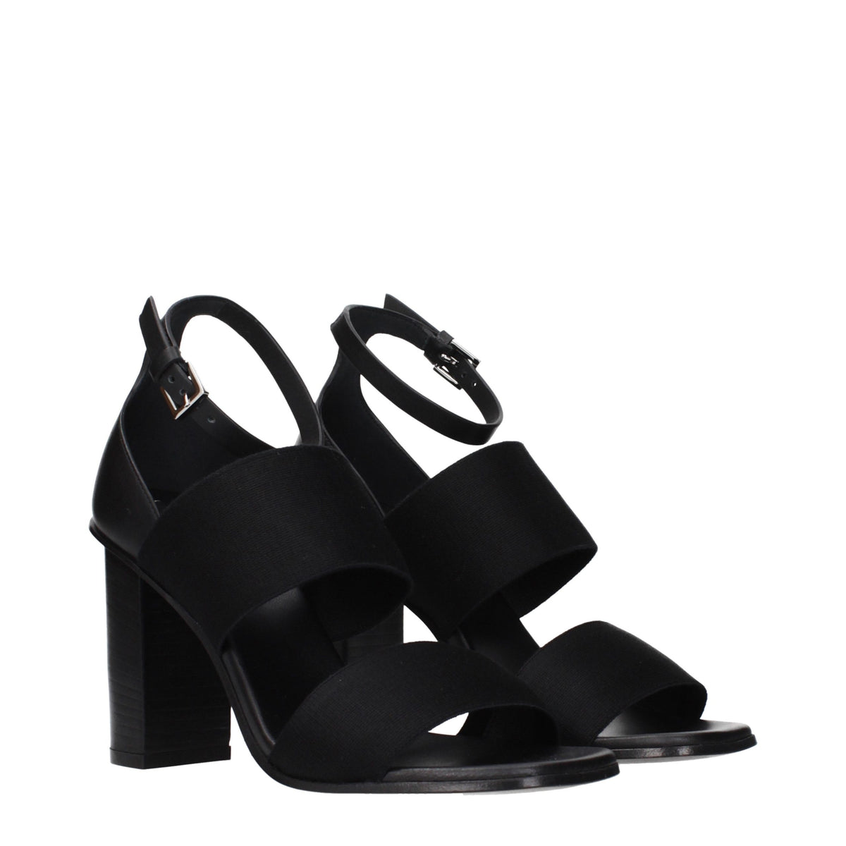 Max Mara Schwarze Stoff-Plateau-Sandalen