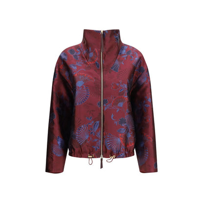 Giorgio Armani Burgundy Polyester Full-Length Jacket