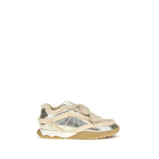 PINKO Chunky Sneaker aus silbernem Kalbsleder – Produktansicht 1 | Arca Lucia