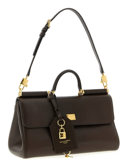 Dolce & Gabbana Umhängetasche aus braunem Kalbsleder
