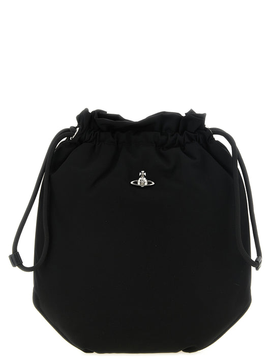 Vivienne Westwood Schwarze Pouch mit Mini-Clutch aus Polyester