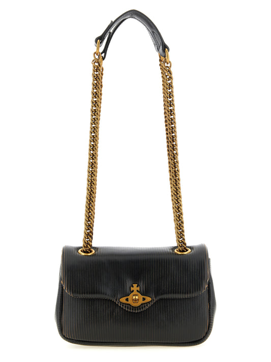 Vivienne Westwood Schwarze Anita Small Schultertasche aus Kalbsleder