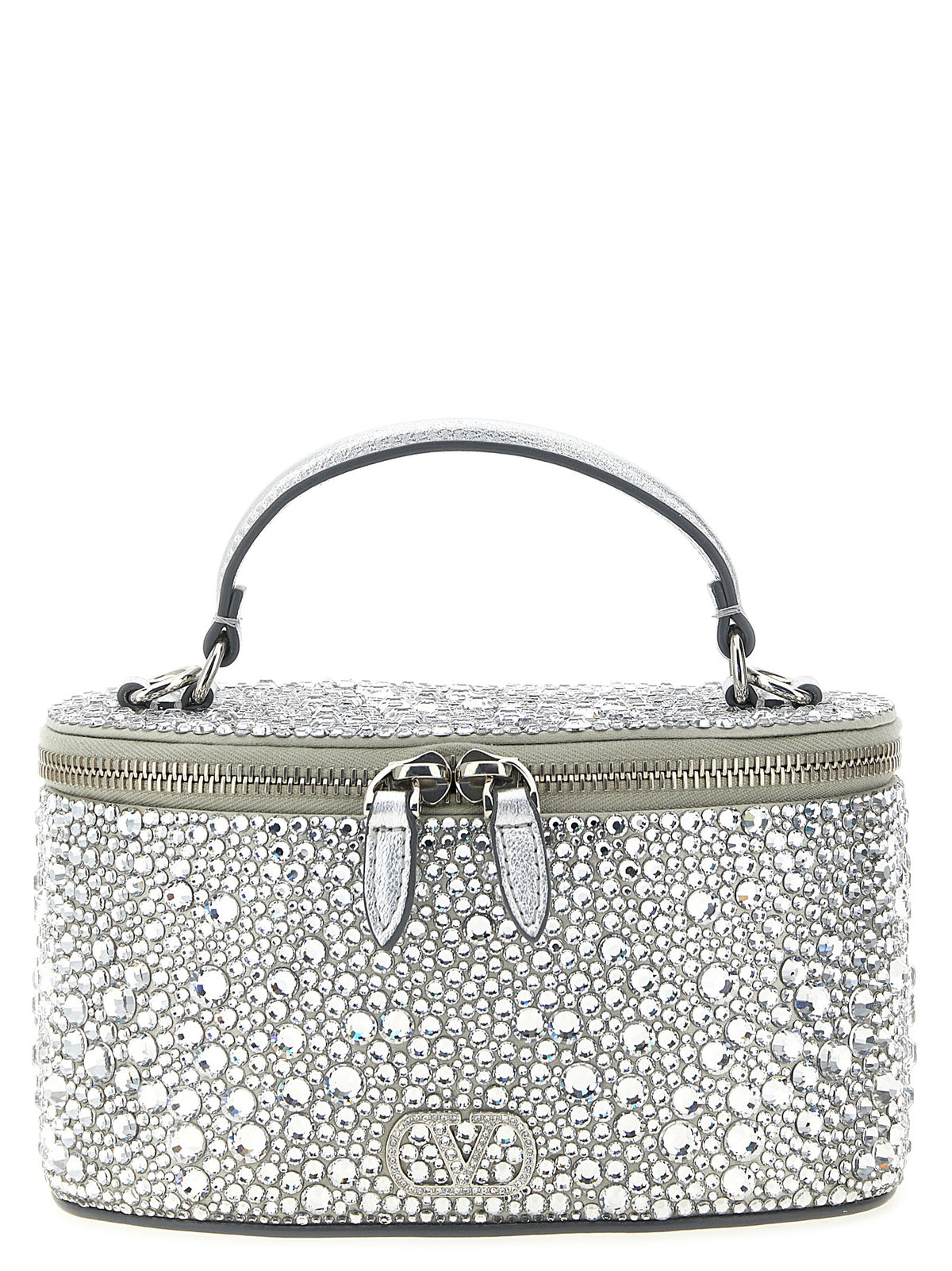 Valentino Garavani Silver-Tone Viscose Handbag