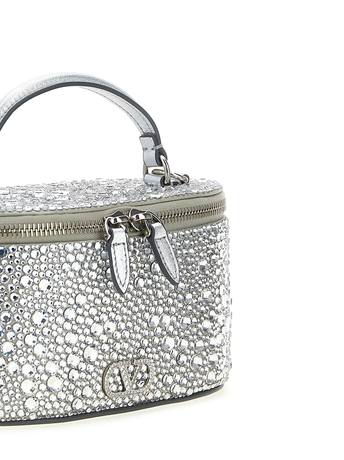 Valentino Garavani Silver-Tone Viscose Handbag