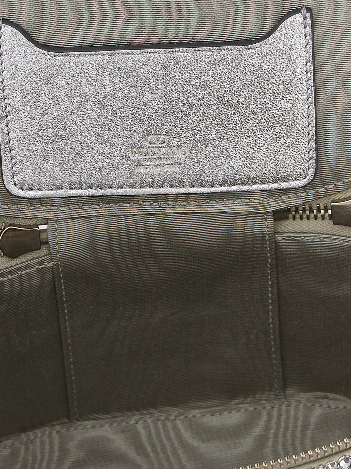 Valentino Garavani Silver-Tone Viscose Handbag