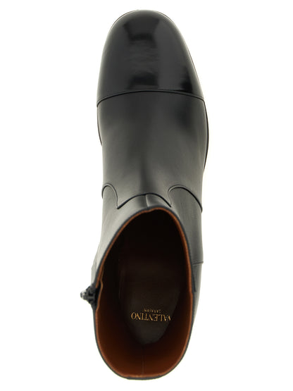 Valentino Garavani Schwarze Stiefeletten aus Kalbsleder