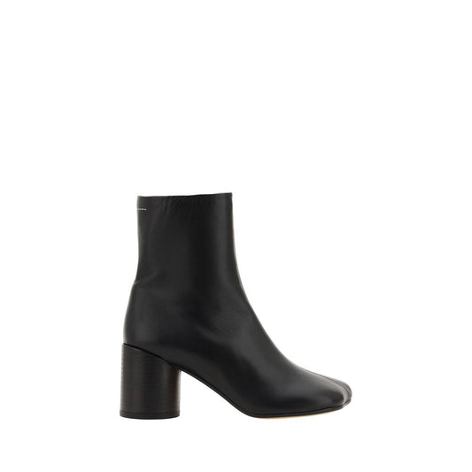 MM6 Schwarze Lammleder-Stiefeletten Ovis Aries