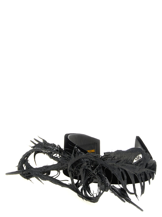 Comme Des Garçons Schwarzes Stirnband aus Rayon