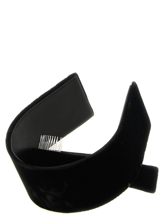 Comme Des Garçons Schwarzes Stirnband aus Rayon