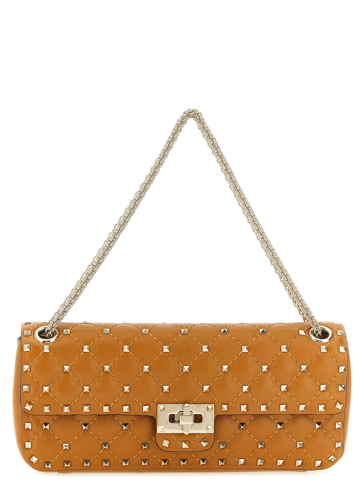 Valentino Garavani Rockstud Spike Orange Leder-Crossbody-Tasche