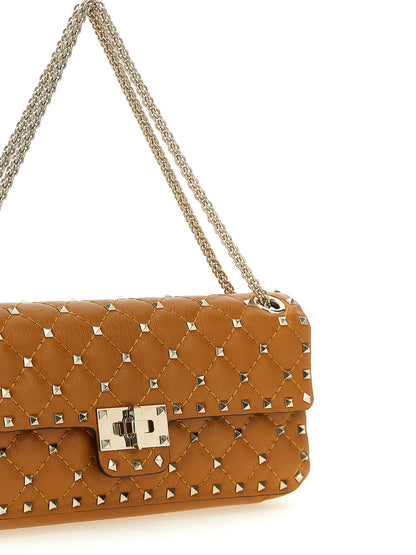 Valentino Garavani Rockstud Spike Orange Leder-Crossbody-Tasche