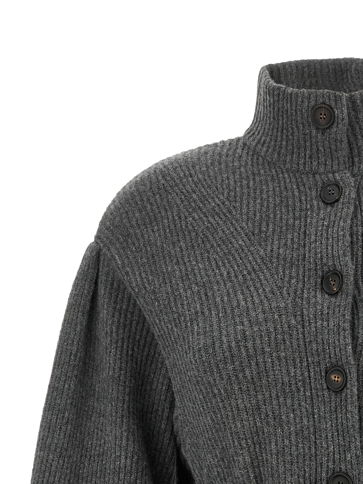 Brunello Cucinelli Grauer Cardigan aus Woll-Kaschmir-Seiden-Mix
