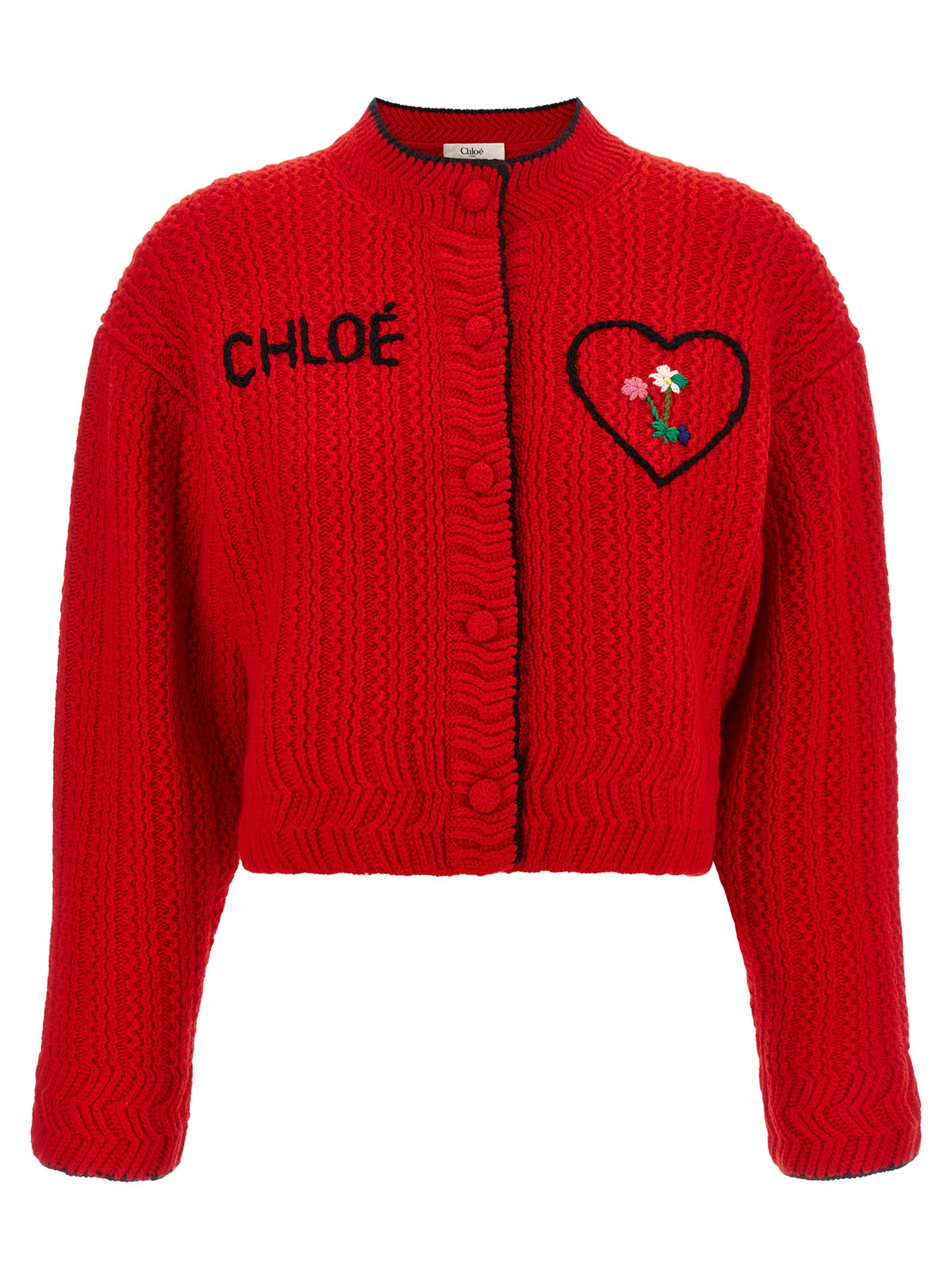 Chloé Roter Wollcardigan