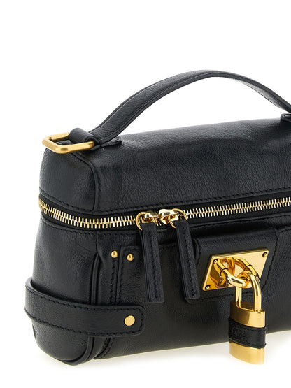 Chloé Schwarze Schultertasche aus Büffelleder