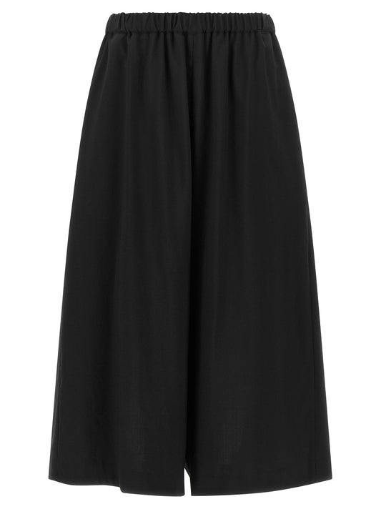 Comme des Garçons Schwarze Cropped-Hose aus Wolle