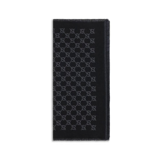 Gucci Schal aus schwarzer Wolle Ovis Aries