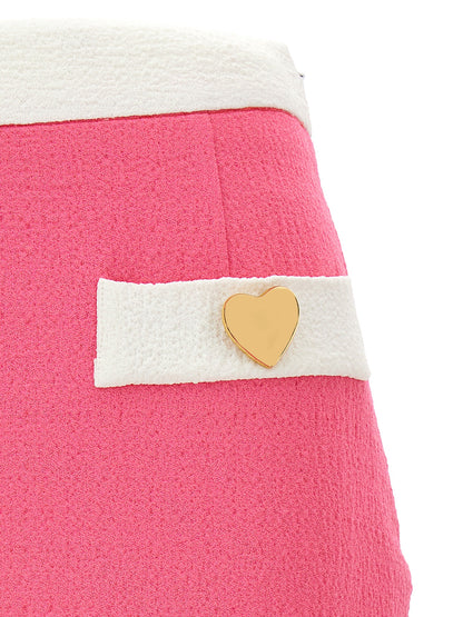 Moschino Viscose Maxi Skirt with Heart Buttons