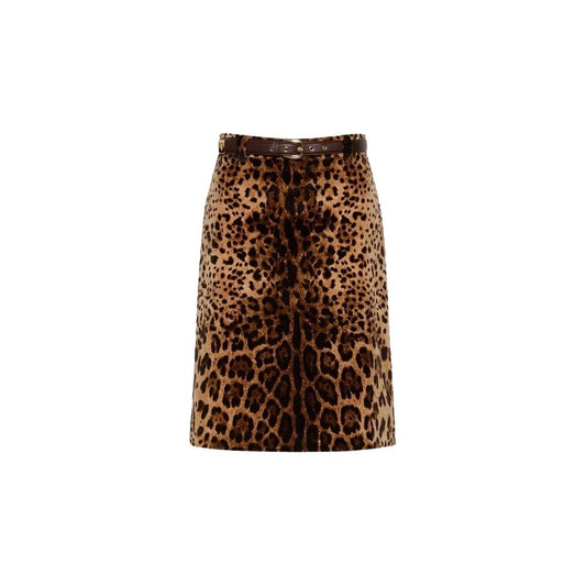 Max Mara Brauner Baumwoll-Midirock