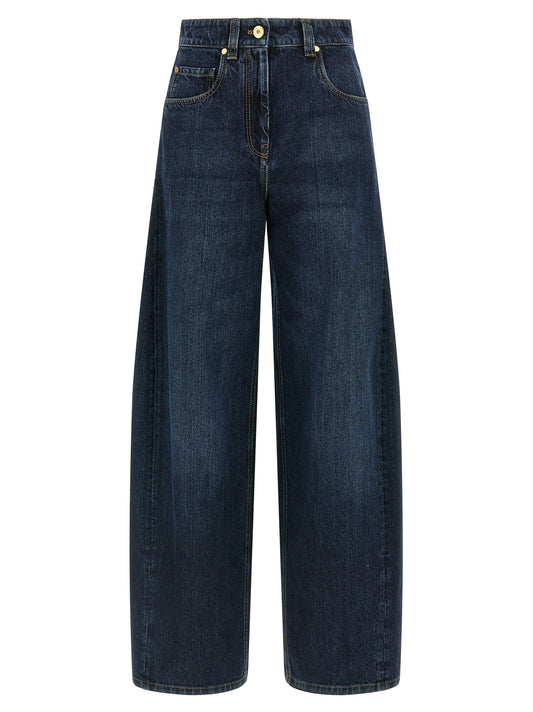 Jeans in denim di cotone blu Brunello Cucinelli