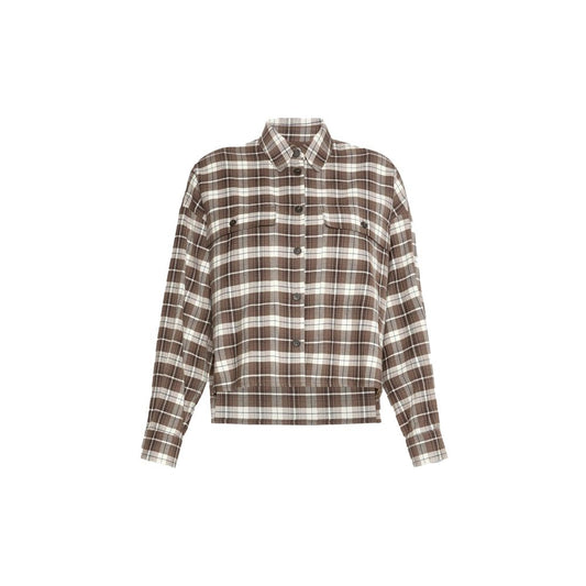 Max Mara Hemd mit braunem Baumwollmuster