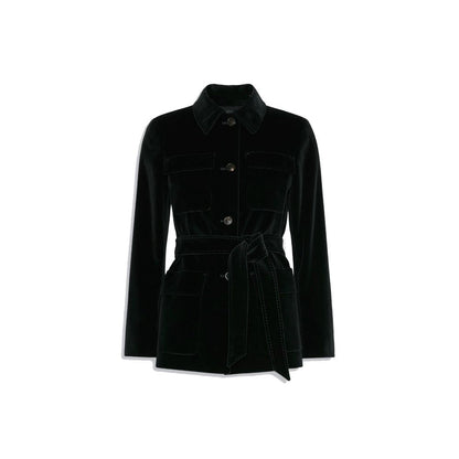 Max Mara Schwarze Baumwoll-Shell-Jacke