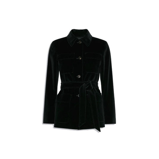 Max Mara Black Cotton Jacket with Belt