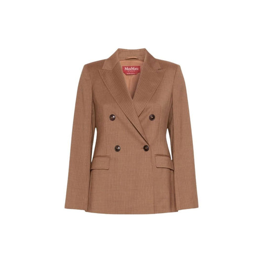 Max Mara Brauner Blazer aus reiner Schurwolle