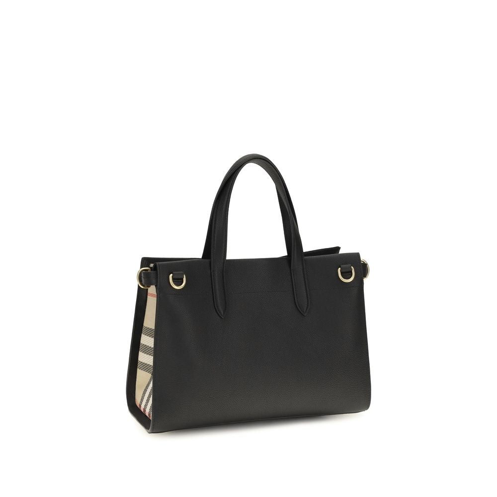 Burberry Schwarze Baumwoll-Handtasche
