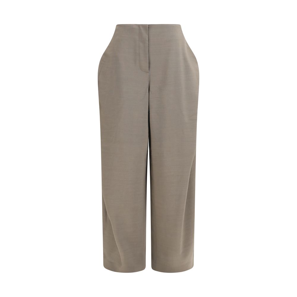 Pantaloni svasati grigi in lana Jacquemus