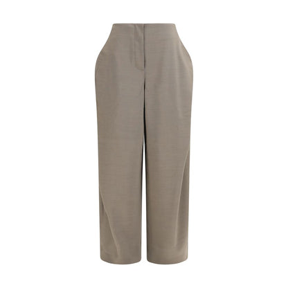 Pantaloni svasati grigi in lana Jacquemus