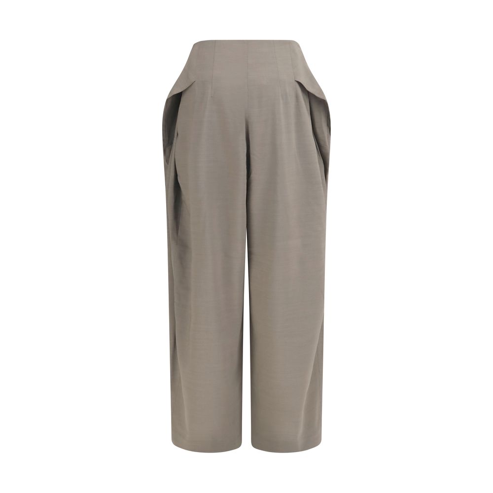 Pantaloni svasati grigi in lana Jacquemus