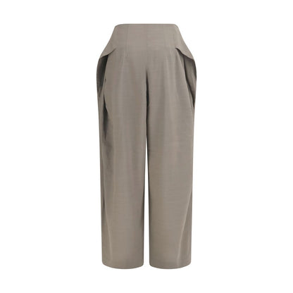 Pantaloni svasati grigi in lana Jacquemus