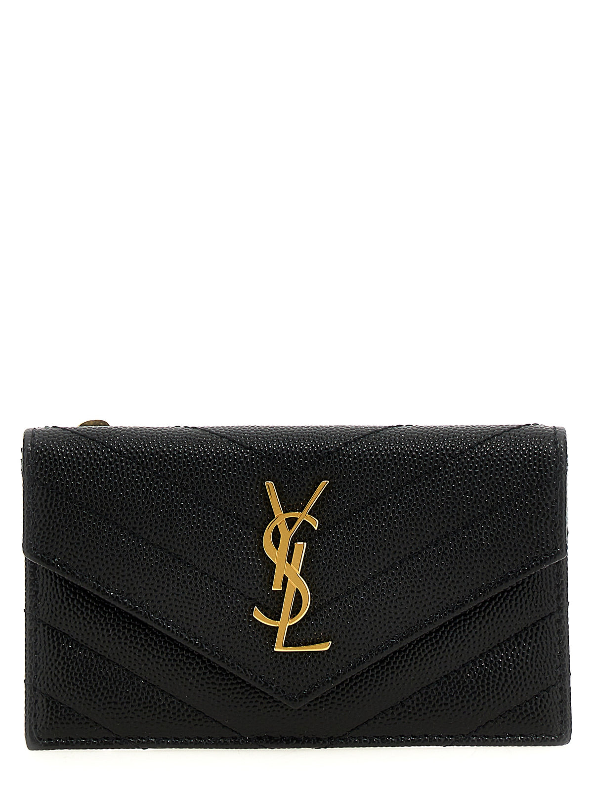 Saint Laurent Cassandre Kartenetui aus schwarzem Kalbsleder – Produktansicht 1