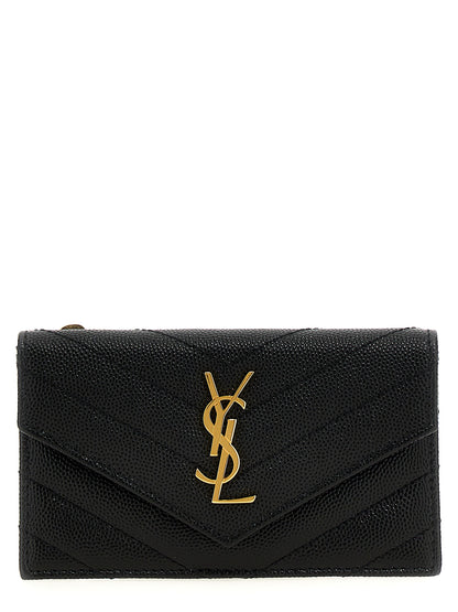 Saint Laurent Cassandre Kartenetui aus schwarzem Kalbsleder – Produktansicht 1