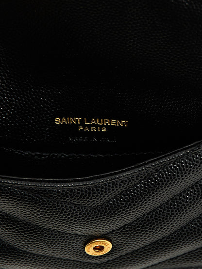Saint Laurent Cassandre Kartenetui aus schwarzem Kalbsleder – Produktansicht 3