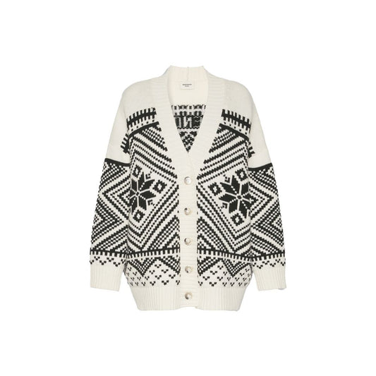 Max Mara Weiße Strickjacke aus reiner Schurwolle