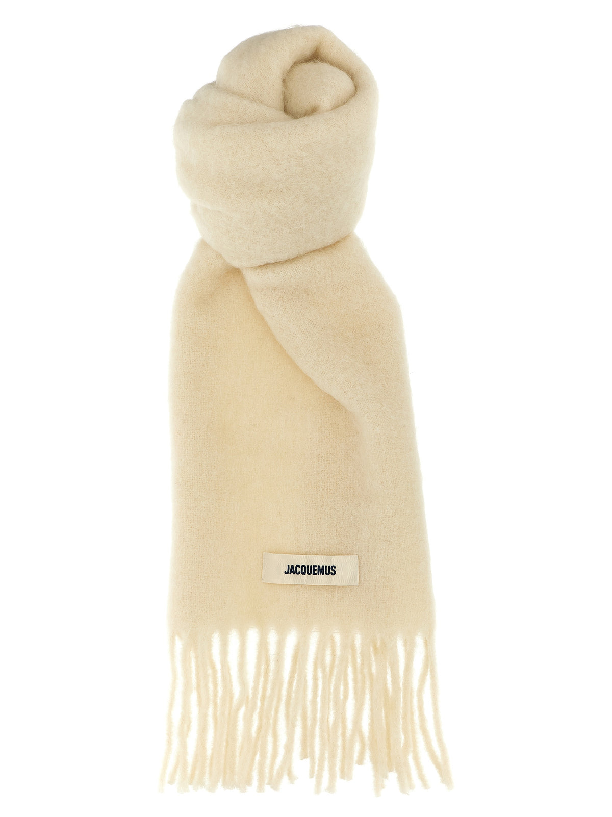 Jacquemus White Alpaka-Leather-Foulard