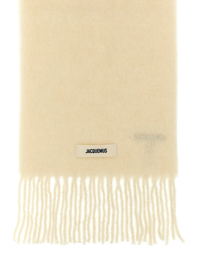 Jacquemus White Alpaka-Leather-Foulard