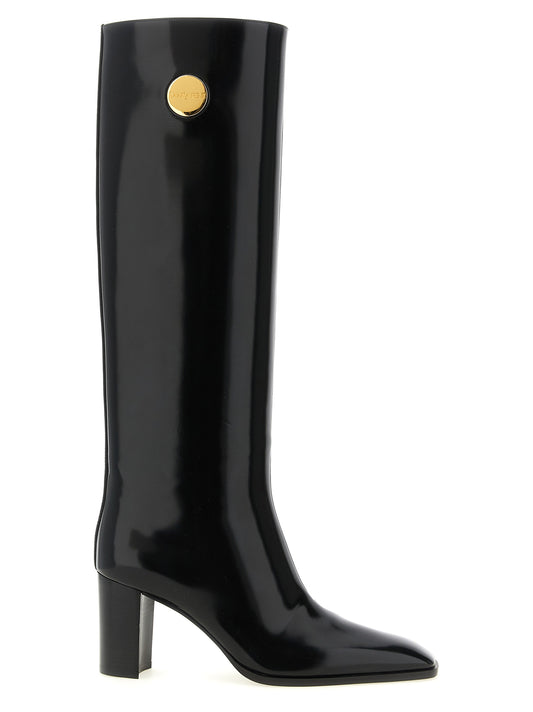 Saint Laurent neros pelle di vitello Over-the-Knee