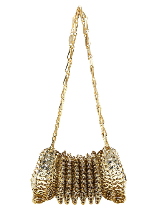 Paco Rabanne borsa a spalla in goldfarbenem Edelstahl