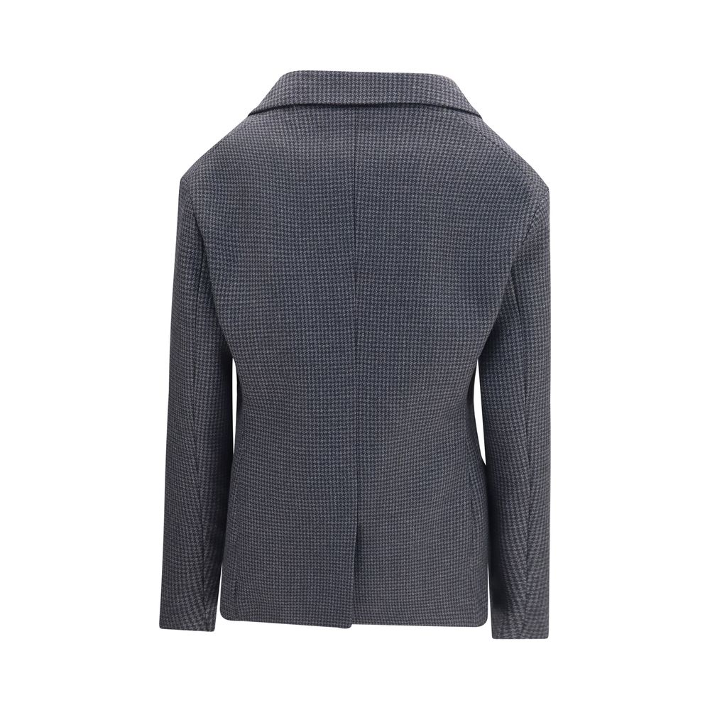 Balenciaga Blazer Grigio Pied-de-Poule in Lana Merino