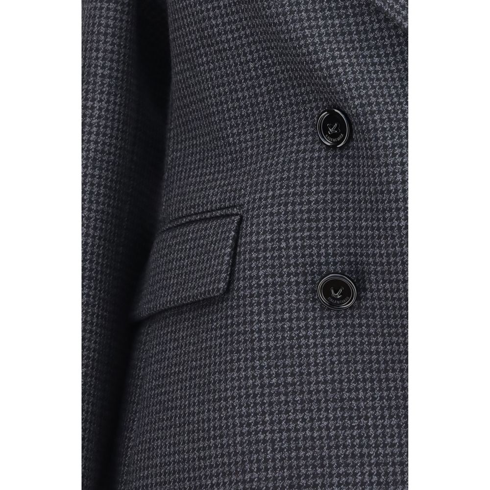 Balenciaga Blazer Grigio Pied-de-Poule in Lana Merino