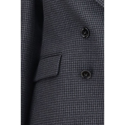 Balenciaga Blazer Grigio Pied-de-Poule in Lana Merino