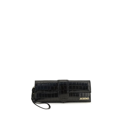 Jacquemus Bambino Schwarze Kalbsleder-Clutch