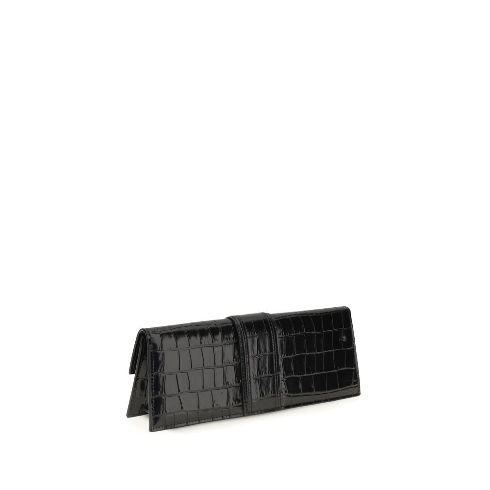 Jacquemus Bambino Schwarze Kalbsleder-Clutch