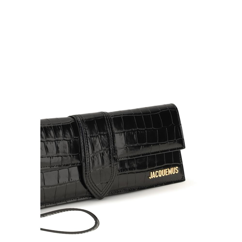 Jacquemus Bambino Schwarze Kalbsleder-Clutch